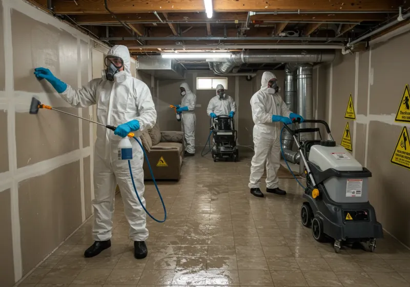 Basement Moisture Removal and Structural Drying process in Odon, IN